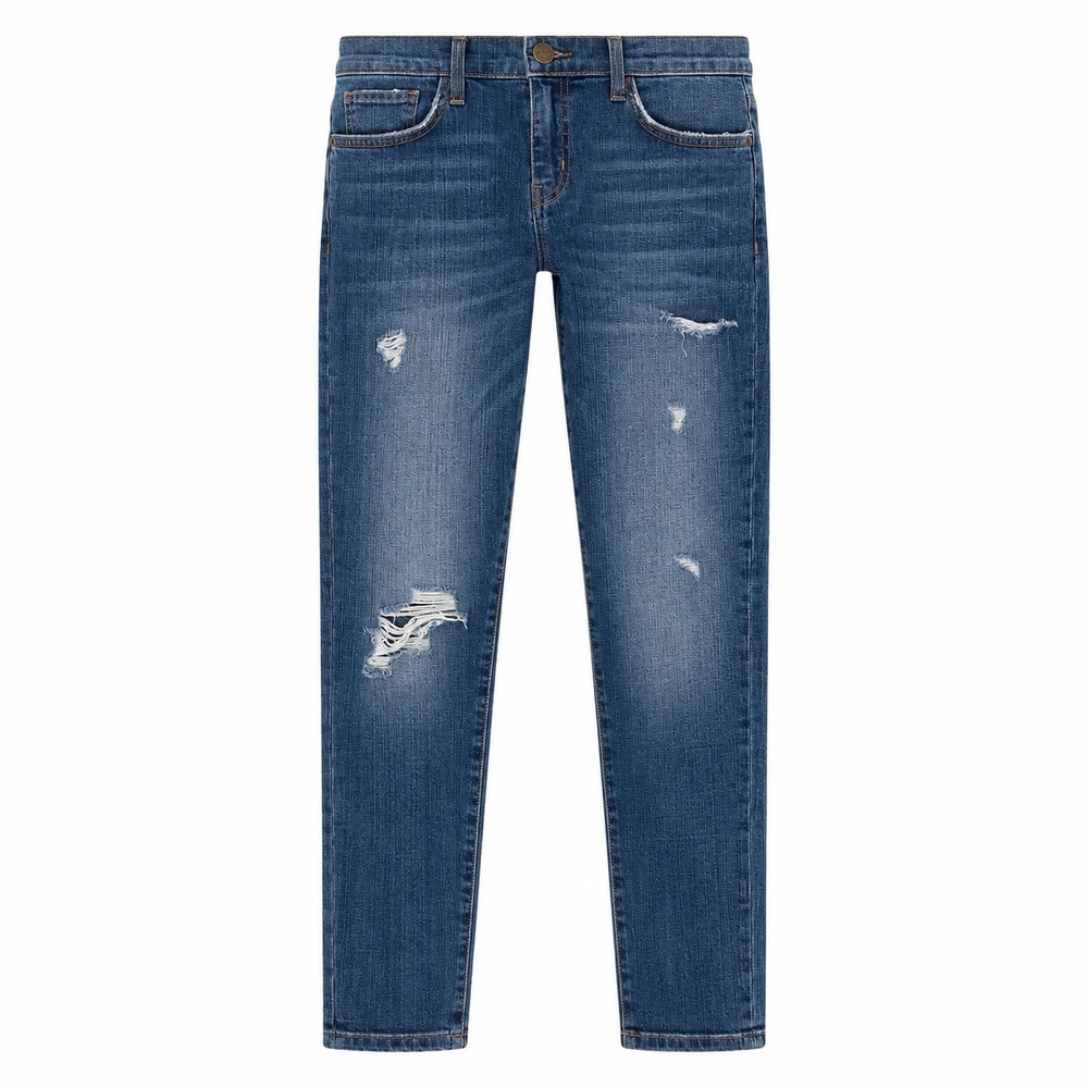 Current/Elliott The Easy Stiletto Distressed Jeans In Love Destroy Blue 26 30X28